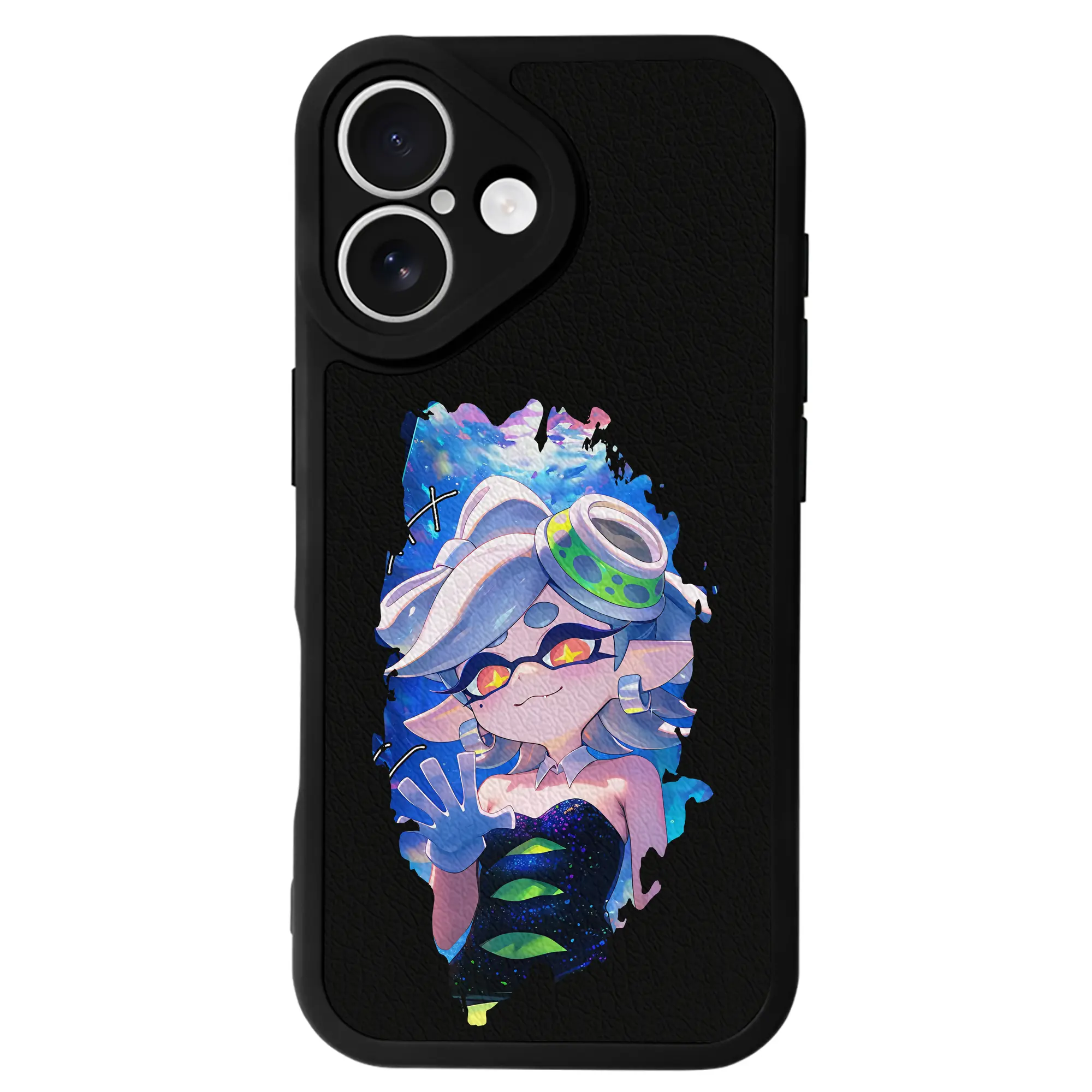 スプラトゥーン グッズ,シオカラーズ ホタル - IPhone 16シリーズ対応 ・ シリコンスマホケース ・ レザー調 ・ 高精度フィット ・ 耐衝撃 ・ ワイヤレス充電対応 ・ 精密カット